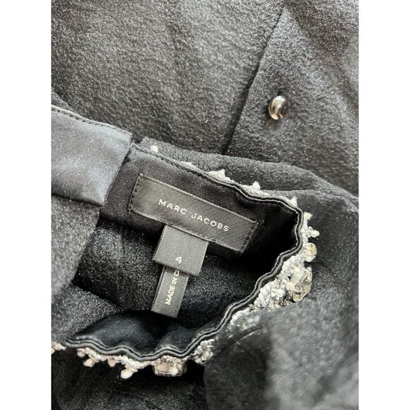 Marc Jacobs Embellished Neckline Sheer Long Sleeve Top in Black - Picture 4 of 5